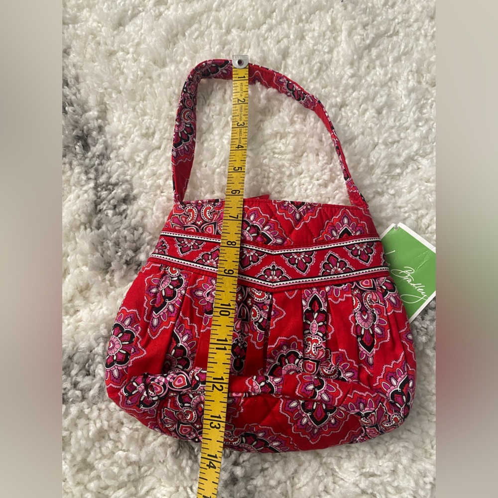 VERA BRADLEY small tote retired red frankly scarlet pattern purse bag NWT - Picture 5 of 7